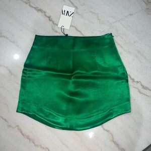 Zara Satin Effect Mini Skirt
